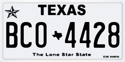 TX license plate BCO4428