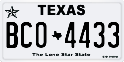 TX license plate BCO4433
