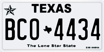 TX license plate BCO4434