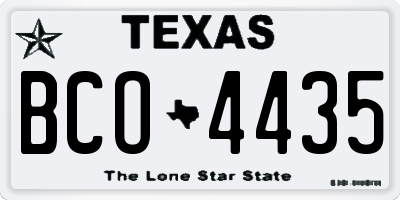 TX license plate BCO4435