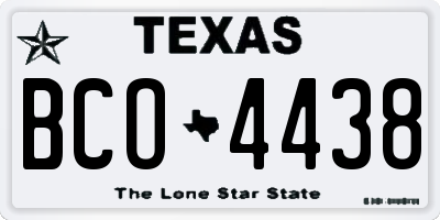 TX license plate BCO4438