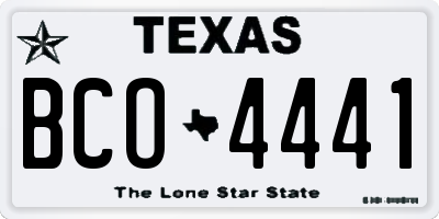 TX license plate BCO4441