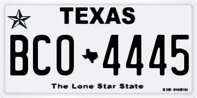 TX license plate BCO4445