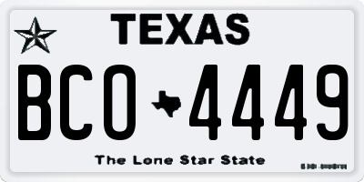 TX license plate BCO4449