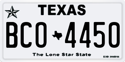 TX license plate BCO4450