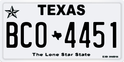 TX license plate BCO4451