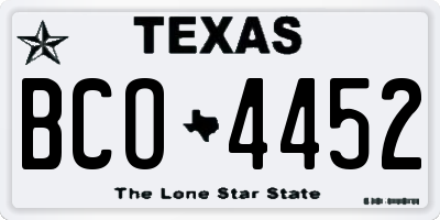 TX license plate BCO4452