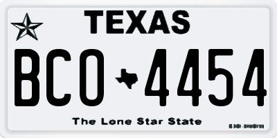TX license plate BCO4454