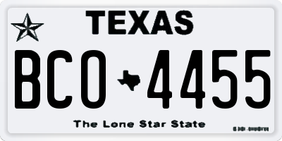 TX license plate BCO4455