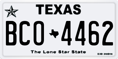 TX license plate BCO4462