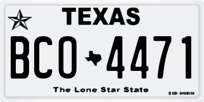 TX license plate BCO4471