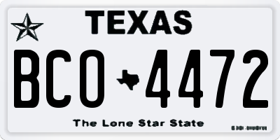 TX license plate BCO4472