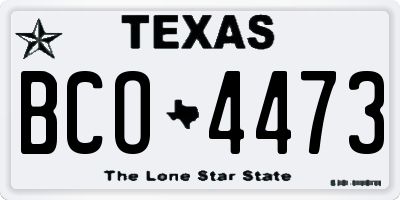 TX license plate BCO4473