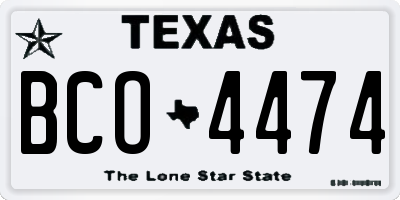 TX license plate BCO4474