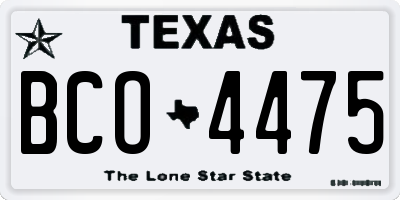 TX license plate BCO4475