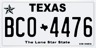 TX license plate BCO4476