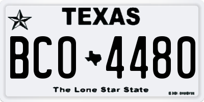 TX license plate BCO4480