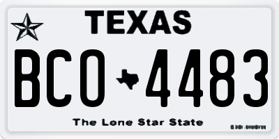 TX license plate BCO4483