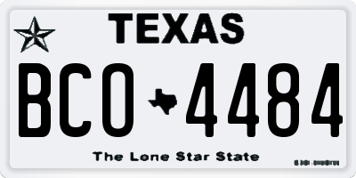 TX license plate BCO4484