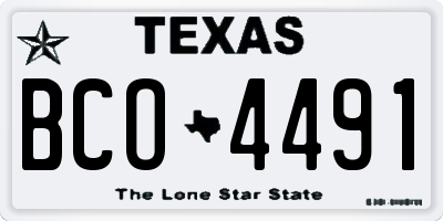 TX license plate BCO4491