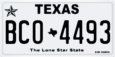 TX license plate BCO4493