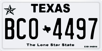 TX license plate BCO4497