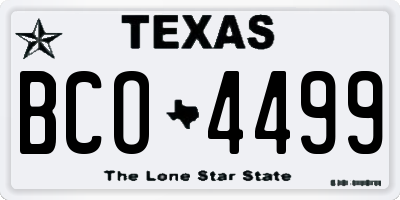 TX license plate BCO4499