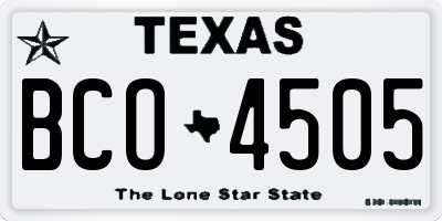 TX license plate BCO4505