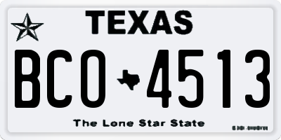 TX license plate BCO4513
