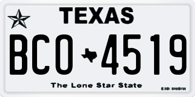 TX license plate BCO4519