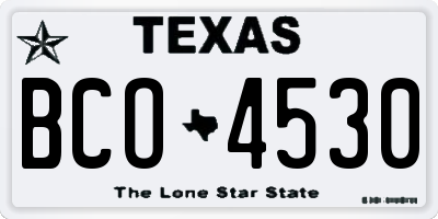 TX license plate BCO4530