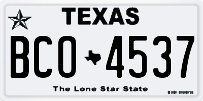 TX license plate BCO4537