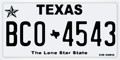 TX license plate BCO4543