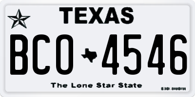 TX license plate BCO4546
