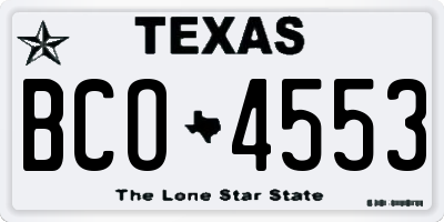TX license plate BCO4553