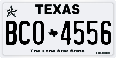 TX license plate BCO4556