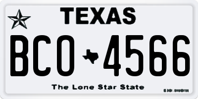 TX license plate BCO4566