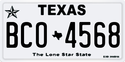 TX license plate BCO4568
