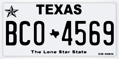 TX license plate BCO4569