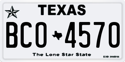 TX license plate BCO4570