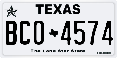 TX license plate BCO4574