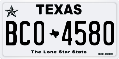 TX license plate BCO4580