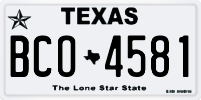 TX license plate BCO4581