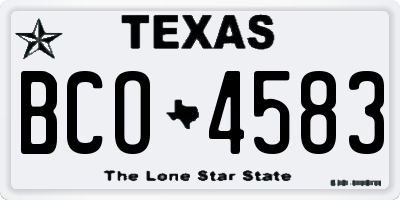 TX license plate BCO4583