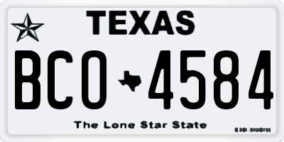 TX license plate BCO4584