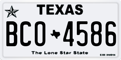 TX license plate BCO4586
