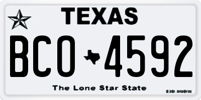 TX license plate BCO4592