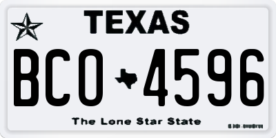 TX license plate BCO4596
