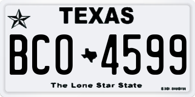 TX license plate BCO4599