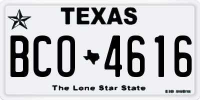 TX license plate BCO4616
